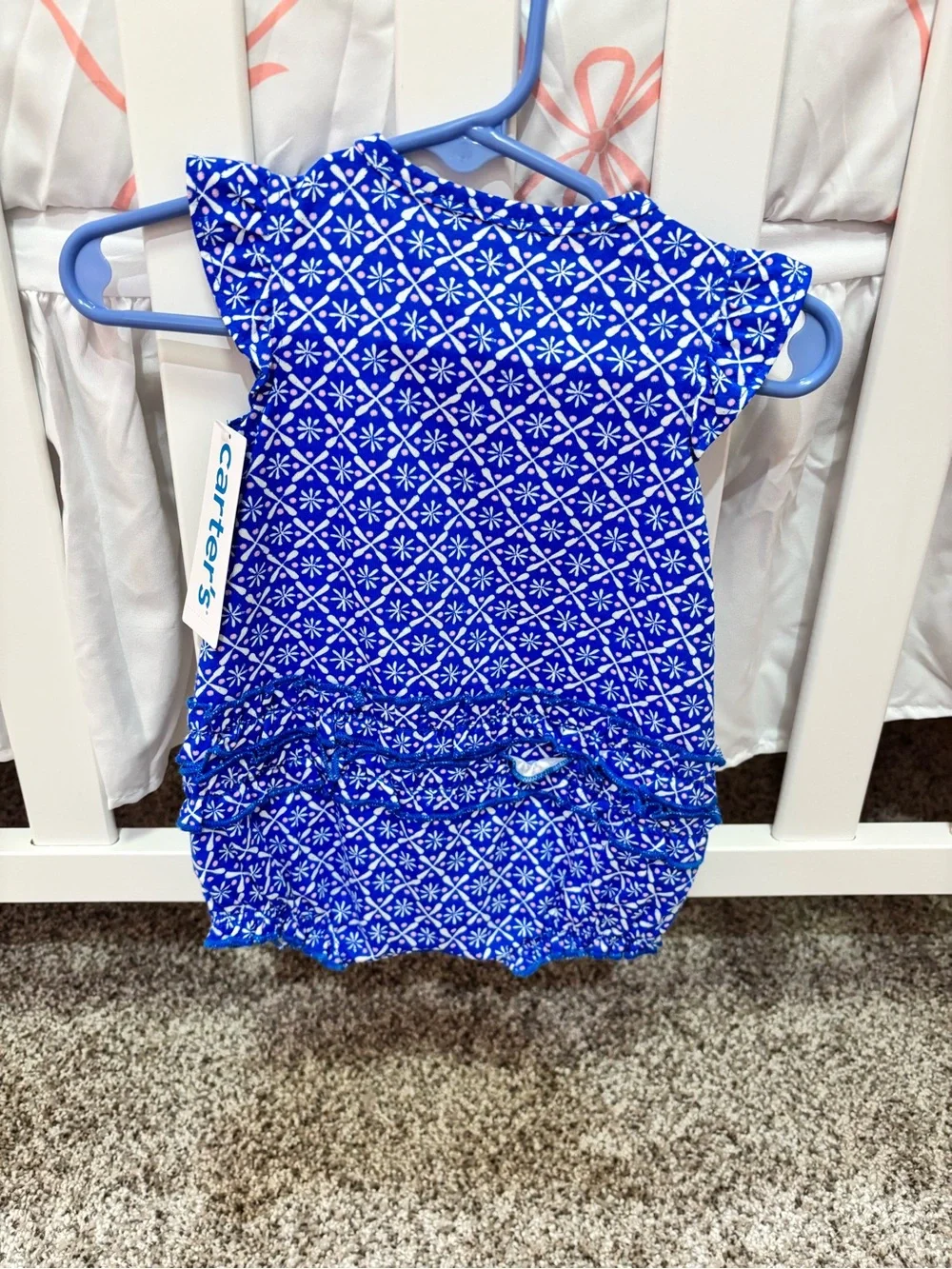 Carter's Royal Blue Geometric-Print Baby Romper